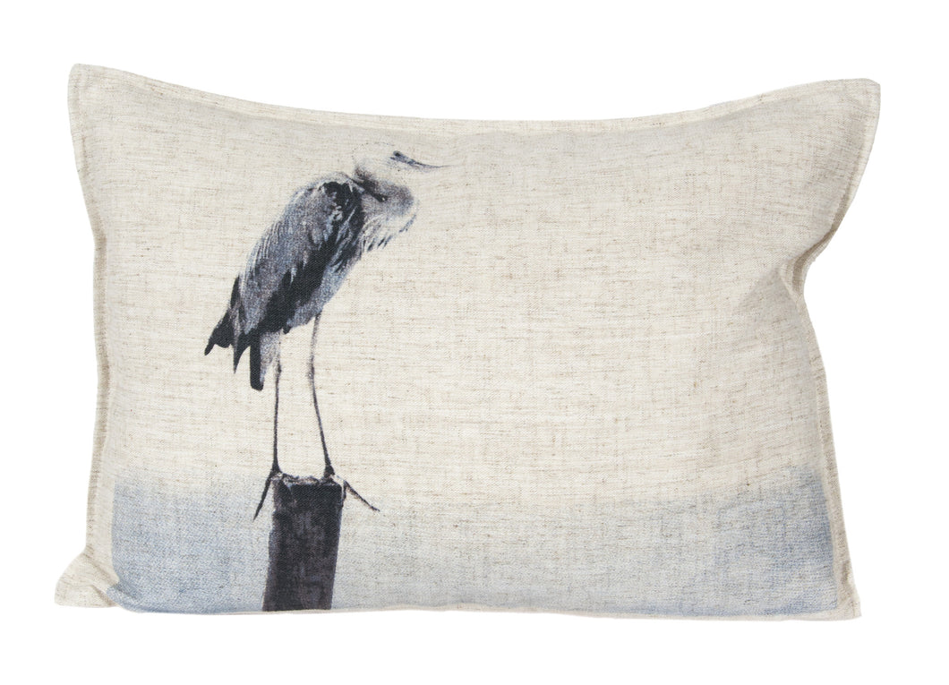 L626-ELEM Pillow 14x20 Blue Heron Printed Pillow with Feather Insert
