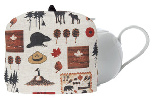 L724-NORTH 10"x13" Vintage Iconic Images printed on this Tea Cozy with Removable Liner, part of The Vintage Canadiana Collection