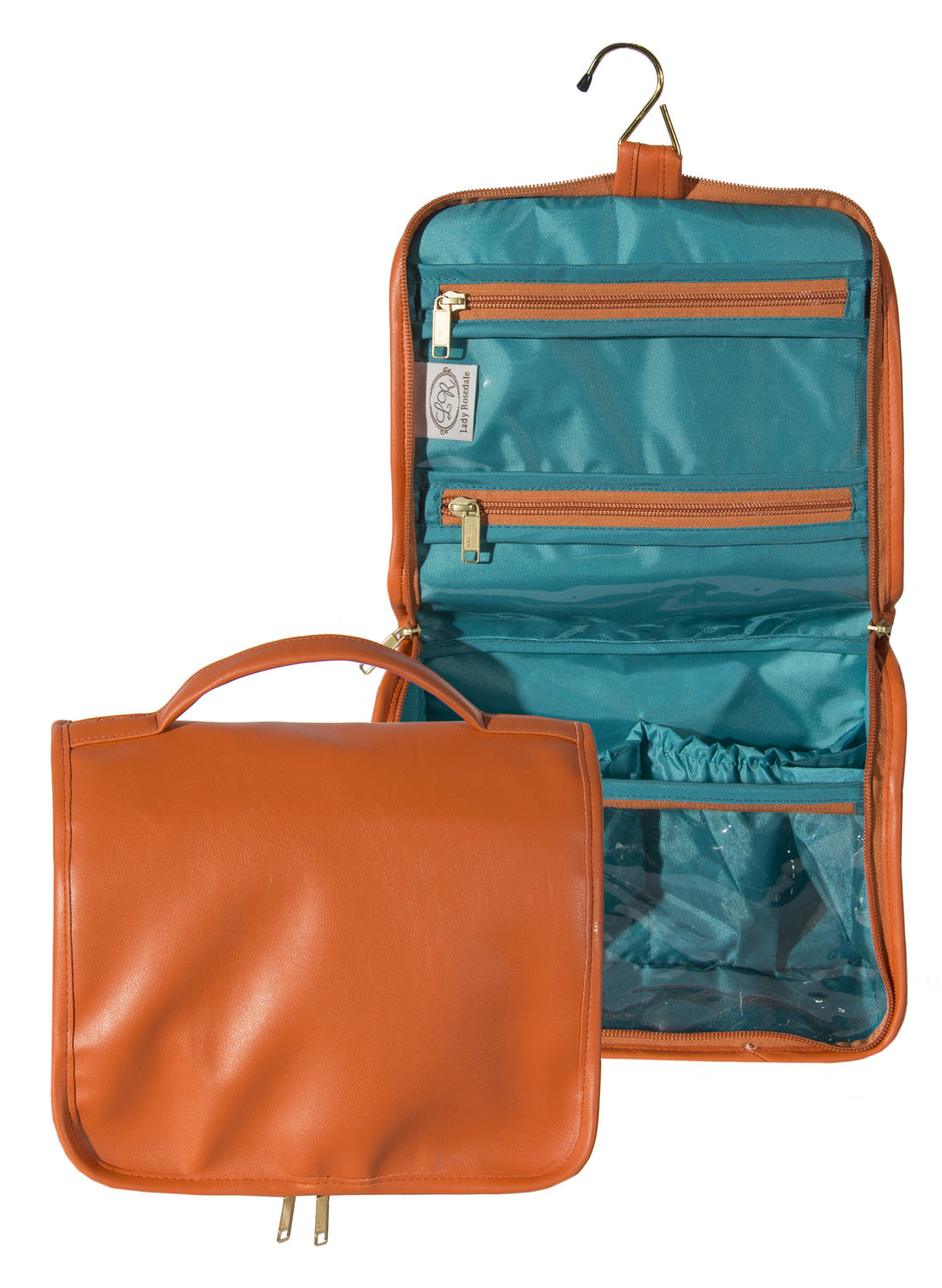 L789-3126 Ultimate Hangup Mandarin Orange, Comes with Hanger and double Zipper for easy travelling and to keep everything contained. Part of the Cosmetic and Travel Collection 10.5