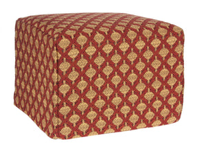 L900F-3039 16x16x12" Telles Henna, A Woven Textured Rug Inspired Fabric on this Footy Ottoman. This Cover Design, zips off for laundering, the base is a waterproof scratch resistant Denier Material, part of Unbridled Passion Collection