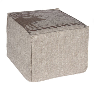 L900F-POST 16x16x12" Postcard Image Printed on a Textured Fabric on this Footy Ottoman, The Original Printed Design Cover, zips off for laundering and the base is a waterproof scratch resistant Denier Material, part of The Vintage Canadiana Collection